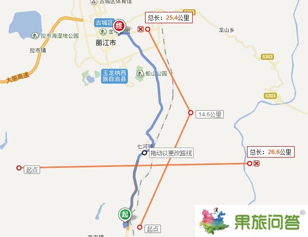麗江機場落地自駕租車，自駕路線圖